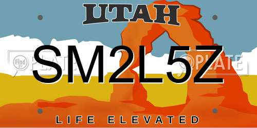 SM2L5Z Utah License Plate