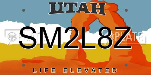 SM2L8Z Utah License Plate