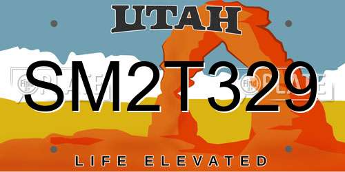 SM2T329 Utah License Plate