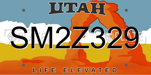 SM2Z329 Utah License Plate