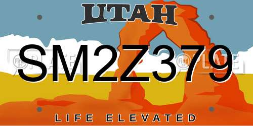 SM2Z379 Utah License Plate