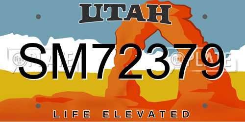 SM72379 Utah License Plate