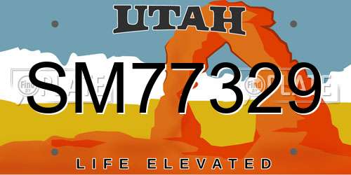 SM77329 Utah License Plate