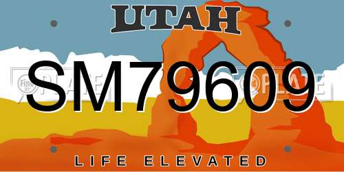 SM79609 Utah License Plate