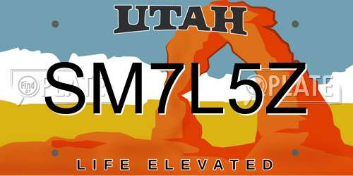 SM7L5Z Utah License Plate