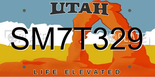 SM7T329 Utah License Plate