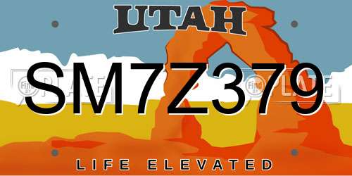 SM7Z379 Utah License Plate