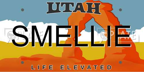 SMELLIE Utah License Plate