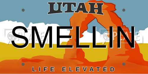 SMELLIN Utah License Plate