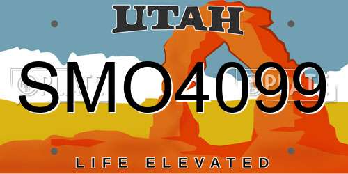 SMO4099 Utah License Plate