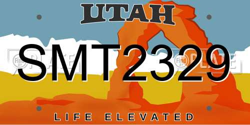 SMT2329 Utah License Plate