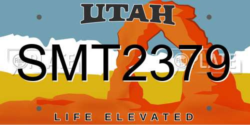 SMT2379 Utah License Plate