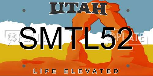SMTL52 Utah License Plate