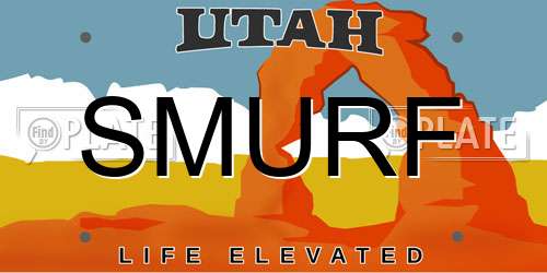 SMURF Utah License Plate
