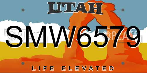 SMW6579 Utah License Plate