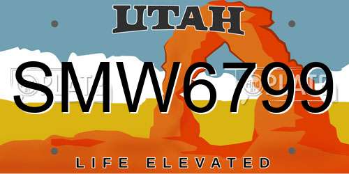 SMW6799 Utah License Plate