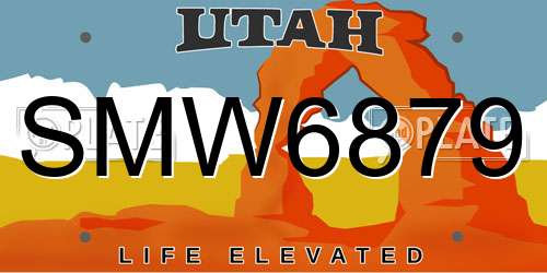 SMW6879 Utah License Plate