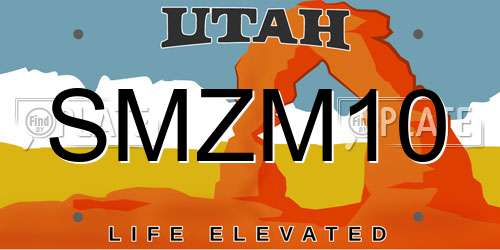 SMZM10 Utah License Plate