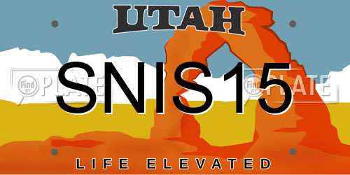 SNIS15 Utah License Plate