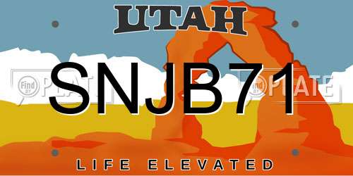 SNJB71 Utah License Plate
