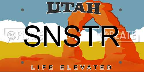 SNSTR Utah License Plate