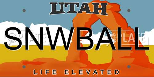 SNWBALL Utah License Plate