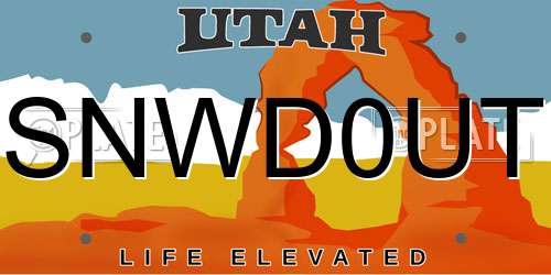SNWD0UT Utah License Plate
