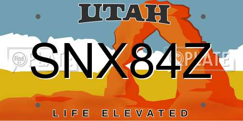 SNX84Z Utah License Plate