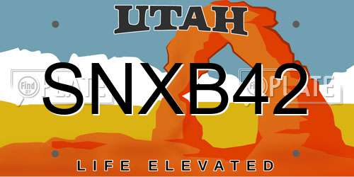 SNXB42 Utah License Plate