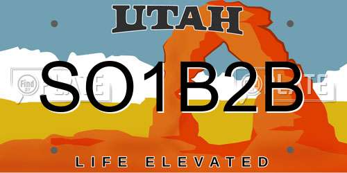 SO1B2B Utah License Plate