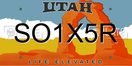 SO1X5R Utah License Plate