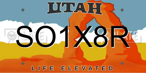SO1X8R Utah License Plate
