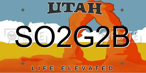 SO2G2B Utah License Plate