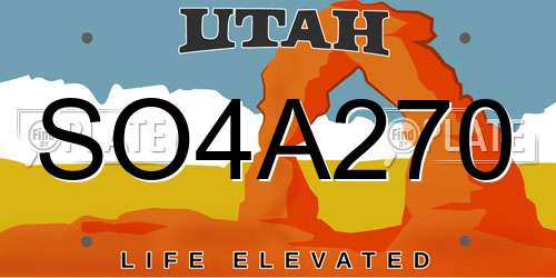 SO4A270 Utah License Plate