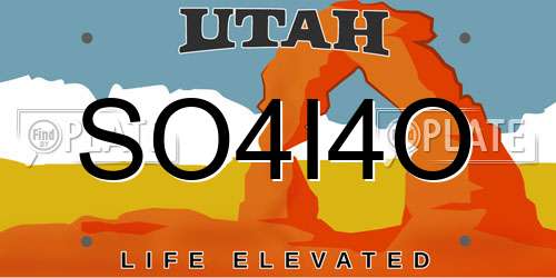 SO4I4O Utah License Plate