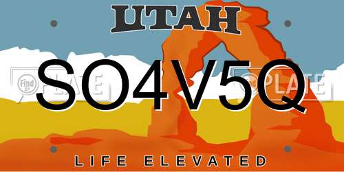SO4V5Q Utah License Plate