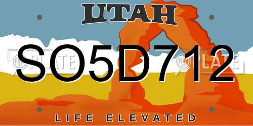 SO5D712 Utah License Plate