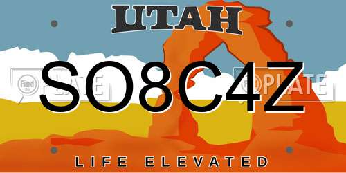 SO8C4Z Utah License Plate
