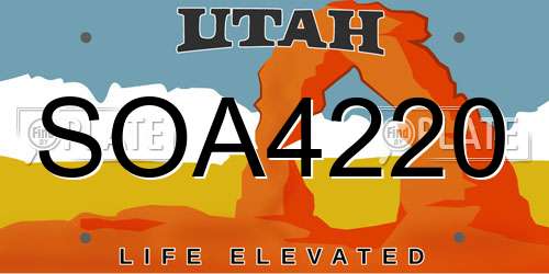 SOA4220 Utah License Plate