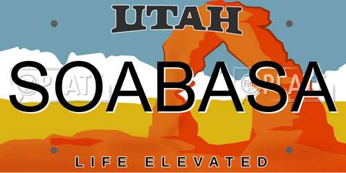 SOABASA Utah License Plate