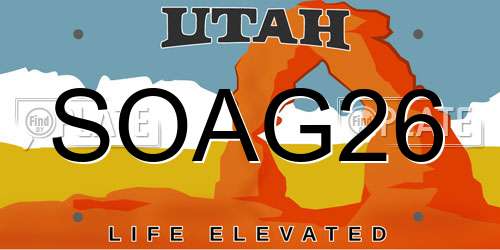 SOAG26 Utah License Plate