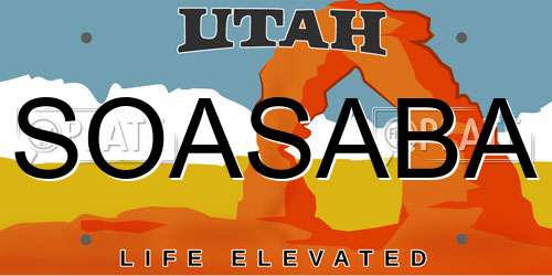 SOASABA Utah License Plate