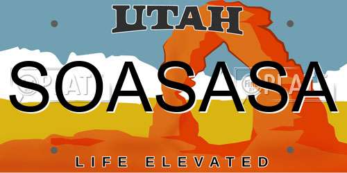 SOASASA Utah License Plate
