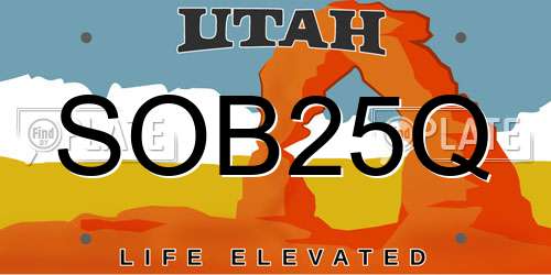 SOB25Q Utah License Plate