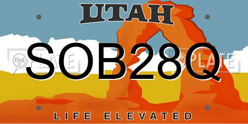 SOB28Q Utah License Plate
