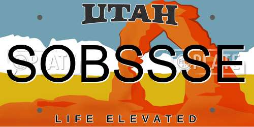 SOBSSSE Utah License Plate