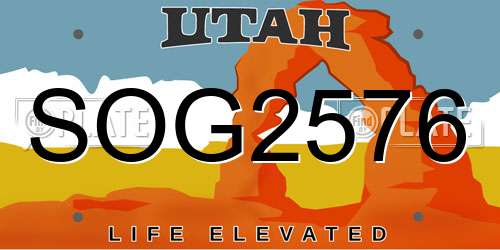 SOG2576 Utah License Plate