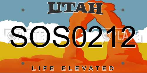 SOS0212 Utah License Plate