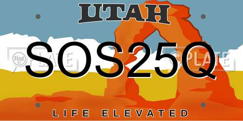 SOS25Q Utah License Plate