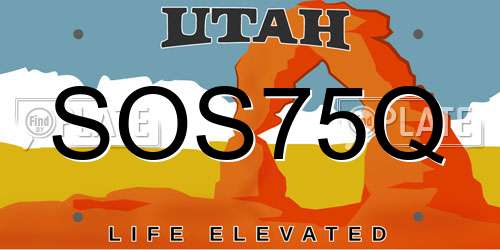 SOS75Q Utah License Plate
